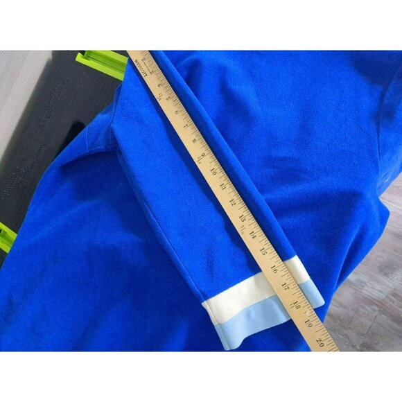 Vanity Fair Robe Housecoat MCM Vintage 60s Velour Blue Granny Core Zip Size 14 - Picture 6 of 7